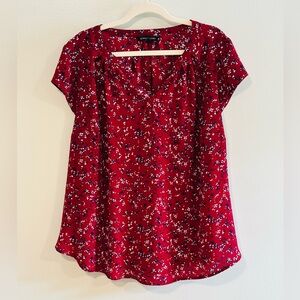 41 Hawthorn Red and White Floral Blouse